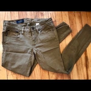 J. Crew moss green toothpick jeans
